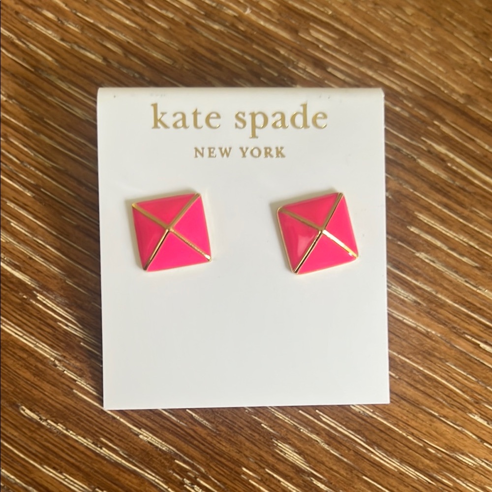 Kate Spade Pink Pyramid Earrings